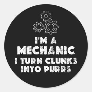Pegatina Redonda Soy un mecánico gracioso
