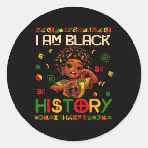 Pegatina Redonda Soy Un Mes De Historia Negra Africano Estadouniden