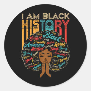Pegatina Redonda Soy Un Mes De La Historia Negra Afroamericano Para