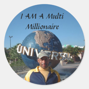 Pegatina Redonda SOY un millonario multi