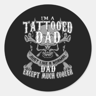 Pegatina Redonda Soy Un Papá Tatuaje Para Los Papás Que Tienen Tatu