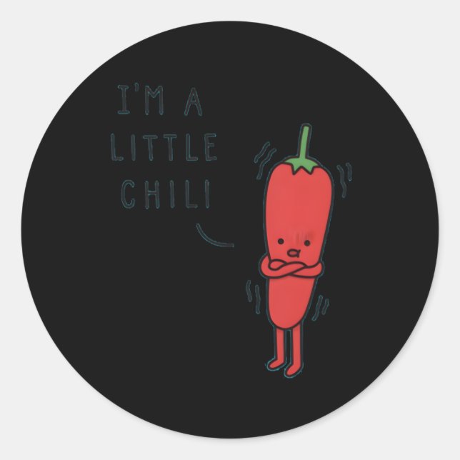 Pegatina Redonda Soy Un Pequeño Chili (Anverso)