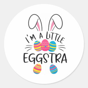 Pegatina Redonda Soy un pequeño conejito de Pascua de Eggstra