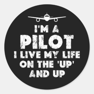 Pegatina Redonda Soy un piloto gracioso