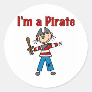 Pegatina Redonda Soy un Pirata