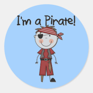 Pegatina Redonda Soy un Pirata - Camisetas y Regalos para Niños