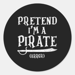 Pegatina Redonda Soy un pirata de Fiesta de disfraces pirata de Hal