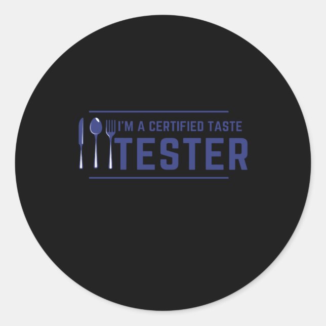 Pegatina Redonda Soy un probador de sabor certificado (Anverso)