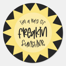 Pegatina Redonda Soy un rayo de sol raro