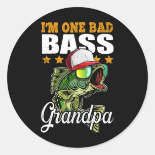 Pegatina Redonda Soy un regalo del Día del Padre para abuelo pescad