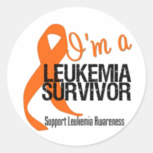 Pegatina Redonda Soy un sobreviviente de leucemia