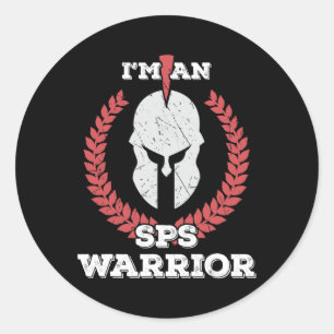 Pegatina Redonda Soy un Sps Warrior Stiff Person