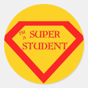 Pegatina Redonda Soy un superestudiante