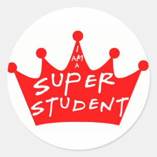 Pegatina Redonda Soy Un Superestudiante