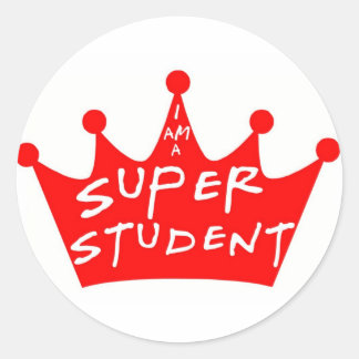 Pegatina Redonda Soy Un Superestudiante