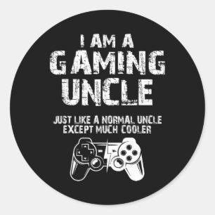 Pegatina Redonda Soy un tío del juego gracioso videojugador lindo v