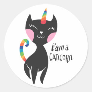Pegatina Redonda Soy un unicornio - Elija el color de fondo