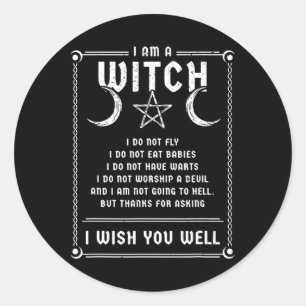 Pegatina Redonda Soy Un Vagabundo Disfraz Pagan De Wicca Halloween