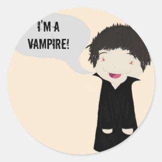Pegatina Redonda ¡Soy un vampiro! -Pegatina