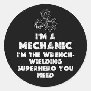 Pegatina Redonda Soy Una Cita Funny Mecánica