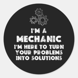 Pegatina Redonda Soy Una Cita Funny Mecánica