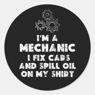 Pegatina Redonda Soy Una Cita Funny Mecánica