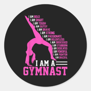 Pegatina Redonda Soy Una Gimnasta De Motivación Gimnasia Gimnasia