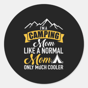 Pegatina Redonda Soy Una Madre De Camping