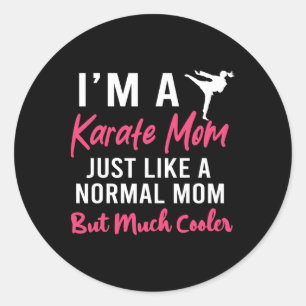Pegatina Redonda Soy una madre de karate como una madre normal grac