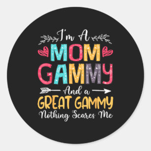 Pegatina Redonda Soy una mamá gammy gran gammy feliz día de la madr
