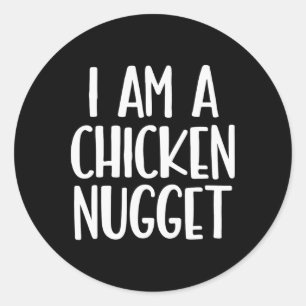 Pegatina Redonda Soy una nugget de pollo divertido humor casual com