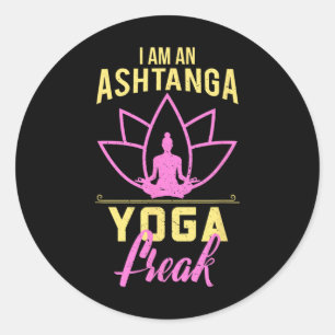 Pegatina Redonda Soy una persona loca del yoga Ashtanga Camiseta de