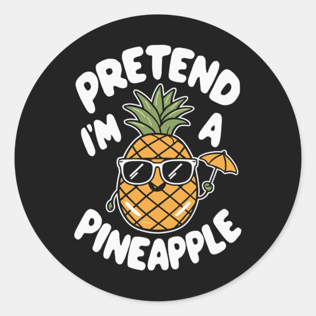 Pegatina Redonda Soy una piña (Anverso)