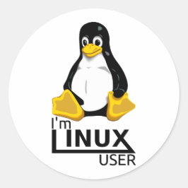 Pegatina Redonda Soy usuario de Linux