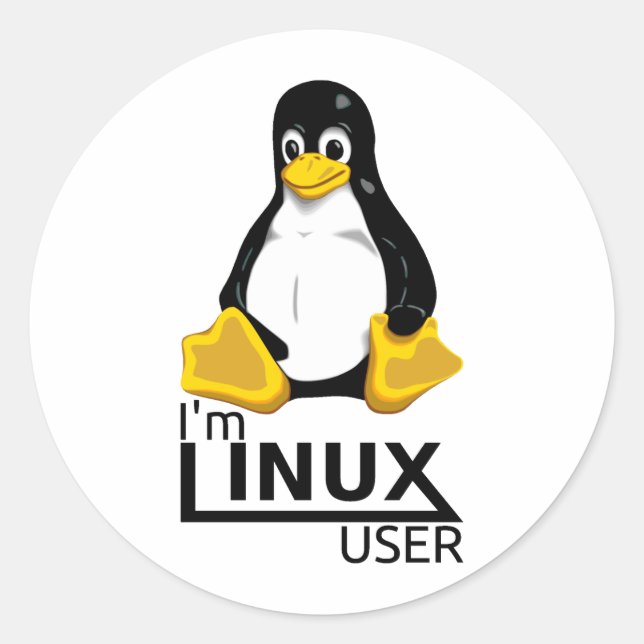 Pegatina Redonda Soy usuario de Linux (Anverso)