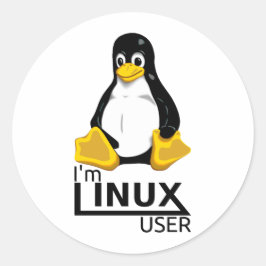 Pegatina Redonda Soy usuario de Linux