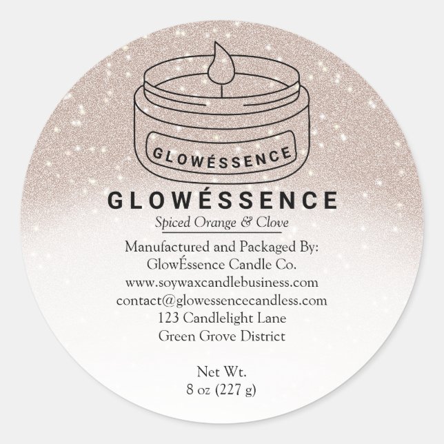 Pegatina Redonda Soy Wax Candle Food Homemade (Anverso)