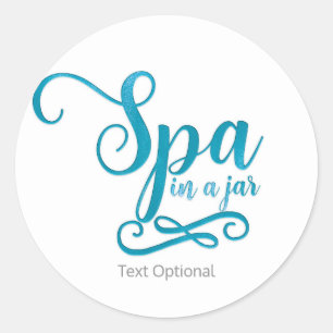 Pegatina Redonda SPA en un frasco Cesta de regalo personalizada Tea