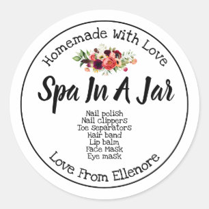 Pegatina Redonda Spa En Un Jar