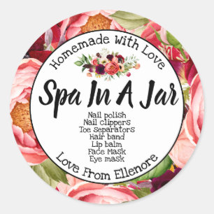Pegatina Redonda Spa En Un Jar