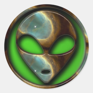 PEGATINA REDONDA SPACE ALIEN