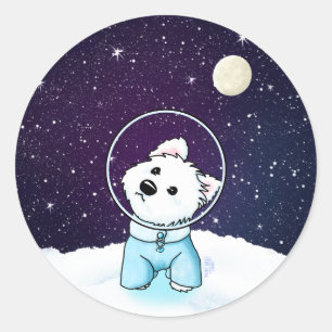 Pegatina Redonda Space Westie