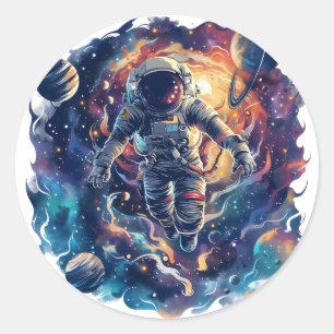Pegatina Redonda Spaceman