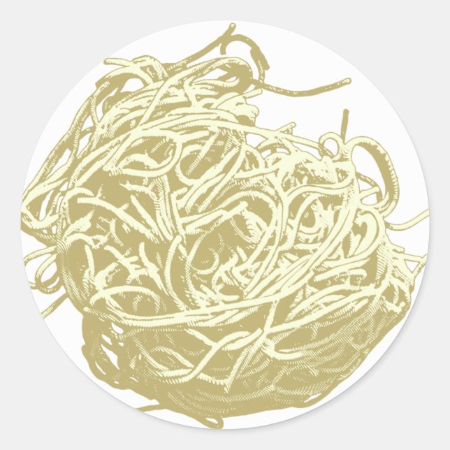 Pegatina Redonda Spaghetti (Anverso)