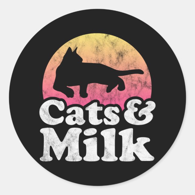 Pegatina Redonda Spaghetti para comer un gato 45 (Anverso)