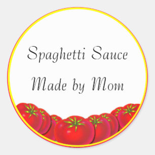 Pegatina Redonda Spaghetti Sauce Personalizado Canning Labs