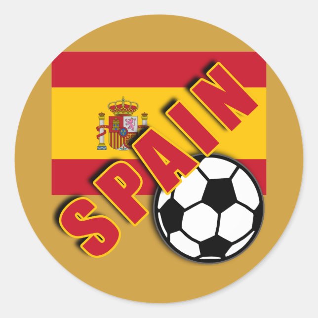 Pegatina Redonda SPAIN Camisas para fans del fútbol mundial (Anverso)