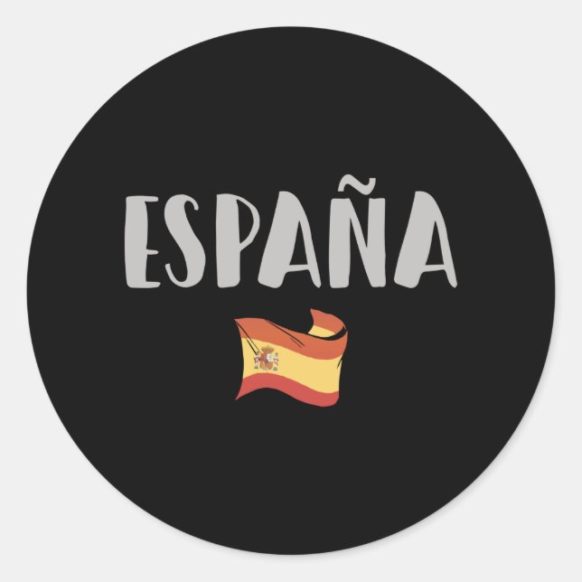 Pegatina Redonda Spain Soccer Football Fan Shirt Flag (Anverso)