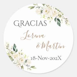 Pegatina Redonda Spanish Boho Wedding round sticker 