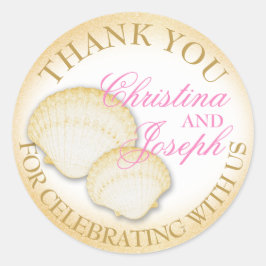 Pegatina Redonda Sparkle Beach Seasheles Gracias